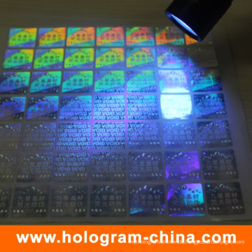 Anti-Fake Sicherheit UV 3D Laser Holographische Aufkleber